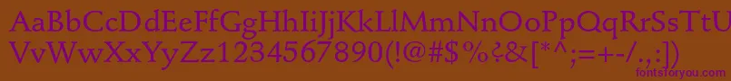 StempelschneidlerstdMedium Font – Purple Fonts on Brown Background