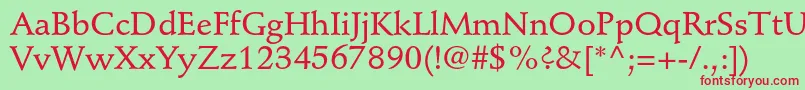 Шрифт StempelschneidlerstdMedium – красные шрифты на зелёном фоне