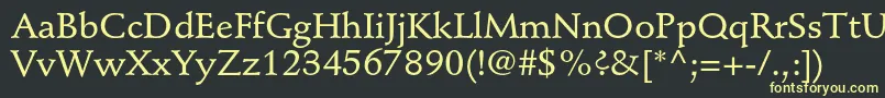 StempelschneidlerstdMedium Font – Yellow Fonts on Black Background