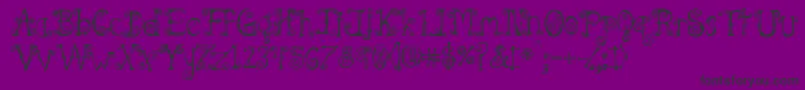 Fonte Spahrtygirl – fontes pretas em um fundo violeta