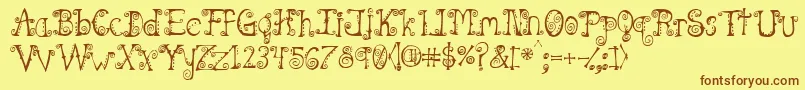 Spahrtygirl Font – Brown Fonts on Yellow Background