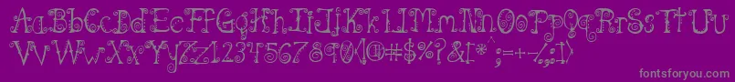 Spahrtygirl-fontti – harmaat kirjasimet violetilla taustalla