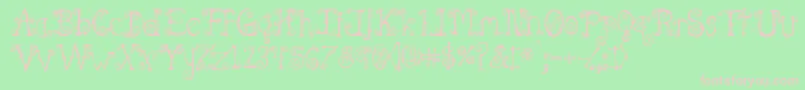 Fonte Spahrtygirl – fontes rosa em um fundo verde
