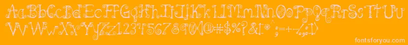Spahrtygirl-fontti – vaaleanpunaiset fontit oranssilla taustalla