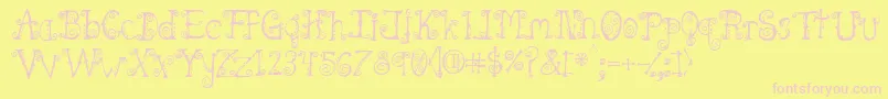 Fonte Spahrtygirl – fontes rosa em um fundo amarelo