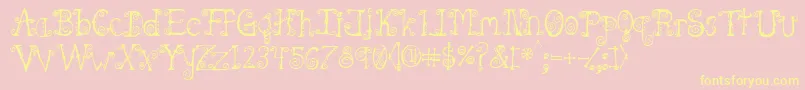 Spahrtygirl-Schriftart – Gelbe Schriften auf rosa Hintergrund