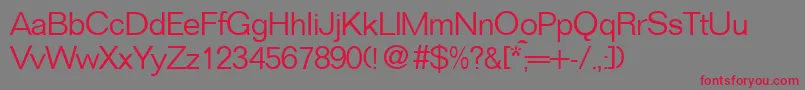 FocusLightRegular Font – Red Fonts on Gray Background