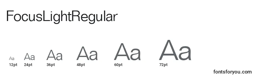 Размеры шрифта FocusLightRegular