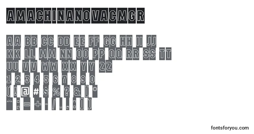 A fonte AMachinanovacmgr – alfabeto, números, caracteres especiais