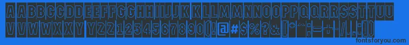 AMachinanovacmgr Font – Black Fonts on Blue Background