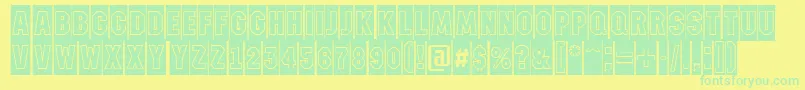 Шрифт AMachinanovacmgr – зелёные шрифты на жёлтом фоне