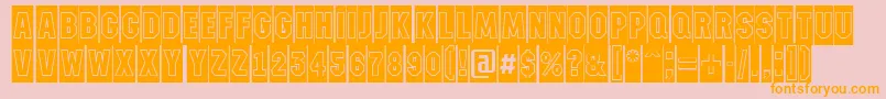 AMachinanovacmgr-Schriftart – Orangefarbene Schriften auf rosa Hintergrund