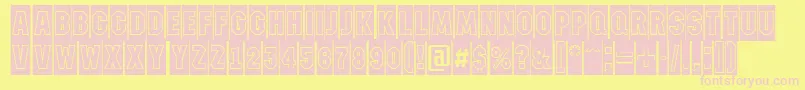 AMachinanovacmgr Font – Pink Fonts on Yellow Background