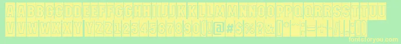 AMachinanovacmgr Font – Yellow Fonts on Green Background