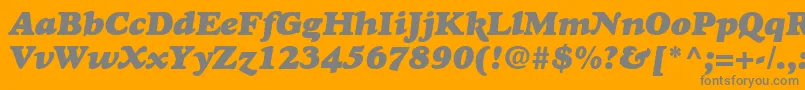 GoudystdHeavyfaceitalic-Schriftart – Graue Schriften auf orangefarbenem Hintergrund