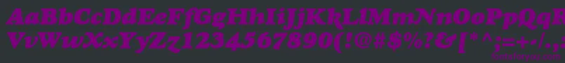 フォントGoudystdHeavyfaceitalic – 黒い背景に紫のフォント