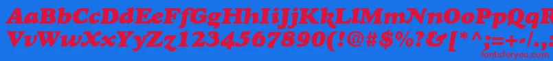 フォントGoudystdHeavyfaceitalic – 赤い文字の青い背景