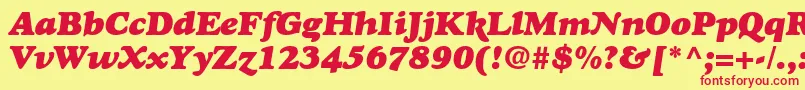 Шрифт GoudystdHeavyfaceitalic – красные шрифты на жёлтом фоне