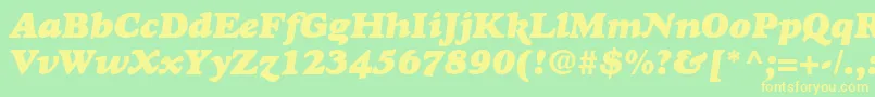 フォントGoudystdHeavyfaceitalic – 黄色の文字が緑の背景にあります
