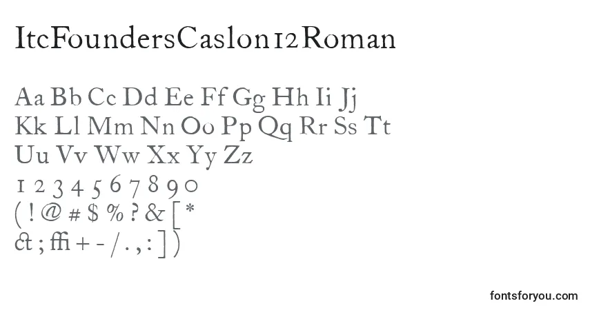 ItcFoundersCaslon12Roman-fontti – aakkoset, numerot, erikoismerkit