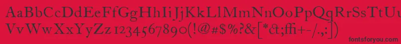 フォントItcFoundersCaslon12Roman – 赤い背景に黒い文字