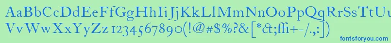 ItcFoundersCaslon12Roman Font – Blue Fonts on Green Background