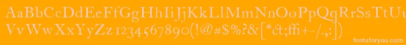 ItcFoundersCaslon12Roman Font – Pink Fonts on Orange Background