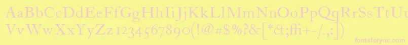 ItcFoundersCaslon12Roman Font – Pink Fonts on Yellow Background