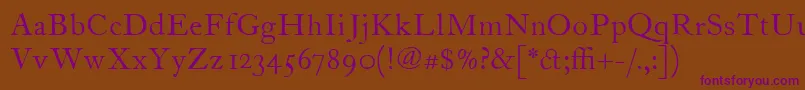 ItcFoundersCaslon12Roman Font – Purple Fonts on Brown Background