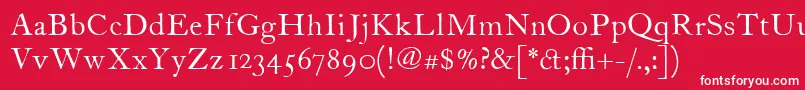 ItcFoundersCaslon12Roman Font – White Fonts on Red Background