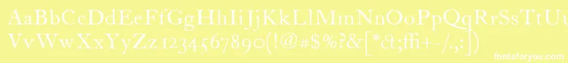 ItcFoundersCaslon12Roman Font – White Fonts on Yellow Background