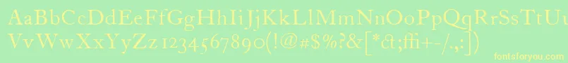 ItcFoundersCaslon12Roman Font – Yellow Fonts on Green Background