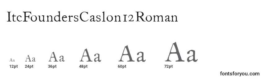 Размеры шрифта ItcFoundersCaslon12Roman