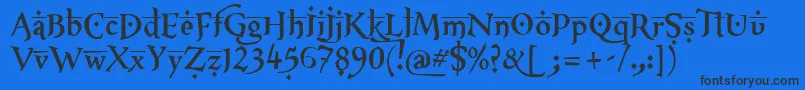 Шрифт XxiiArabianOnenightstand – чёрные шрифты на синем фоне