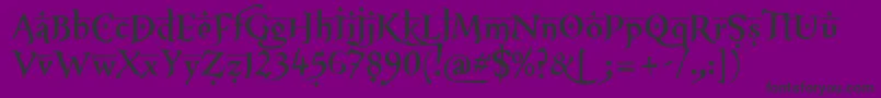 フォントXxiiArabianOnenightstand – 紫の背景に黒い文字