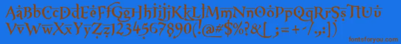 XxiiArabianOnenightstand Font – Brown Fonts on Blue Background