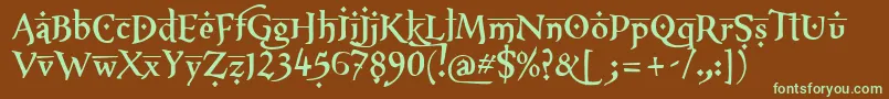 XxiiArabianOnenightstand Font – Green Fonts on Brown Background