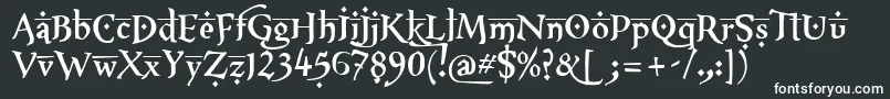 XxiiArabianOnenightstand-fontti – valkoiset fontit mustalla taustalla