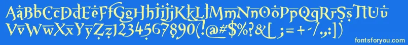 XxiiArabianOnenightstand Font – Yellow Fonts on Blue Background
