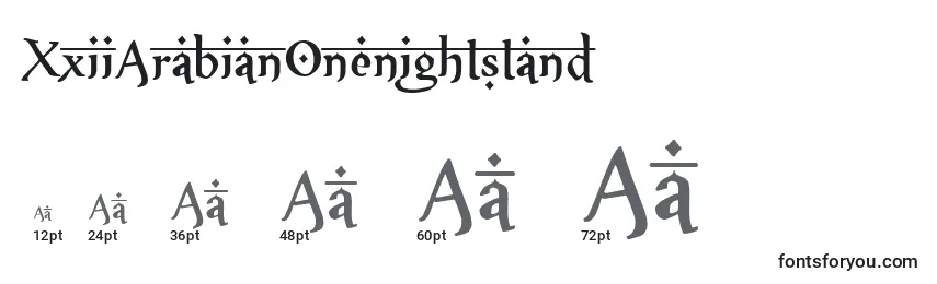 XxiiArabianOnenightstand Font Sizes