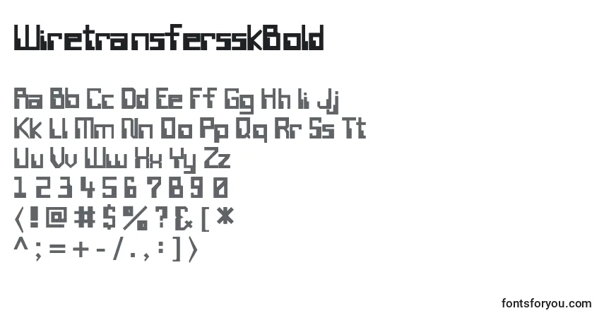Fuente WiretransfersskBold - alfabeto, números, caracteres especiales