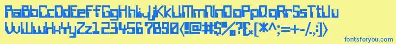 WiretransfersskBold Font – Blue Fonts on Yellow Background