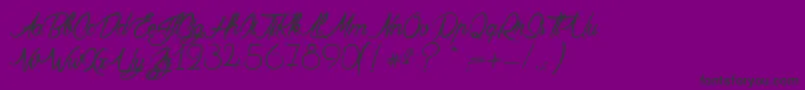 ClaudetteAimeLeChocolat Font – Black Fonts on Purple Background