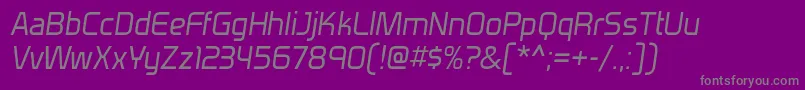 Czcionka VenactirgItalic – szare czcionki na fioletowym tle
