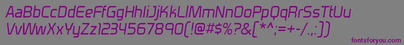 Шрифт VenactirgItalic – фиолетовые шрифты на сером фоне