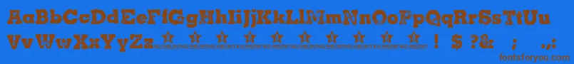 Cacha Font – Brown Fonts on Blue Background