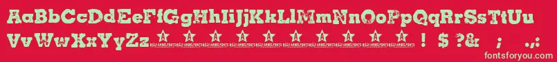 Cacha Font – Green Fonts on Red Background