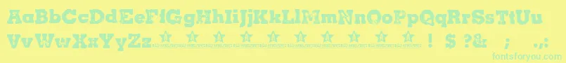 Cacha Font – Green Fonts on Yellow Background
