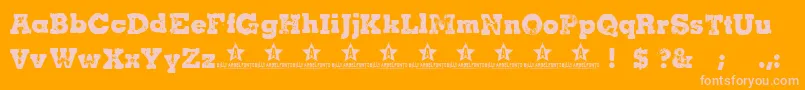 Cacha Font – Pink Fonts on Orange Background