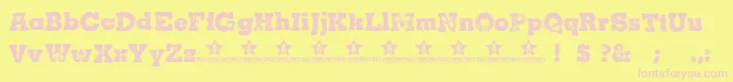 Cacha Font – Pink Fonts on Yellow Background